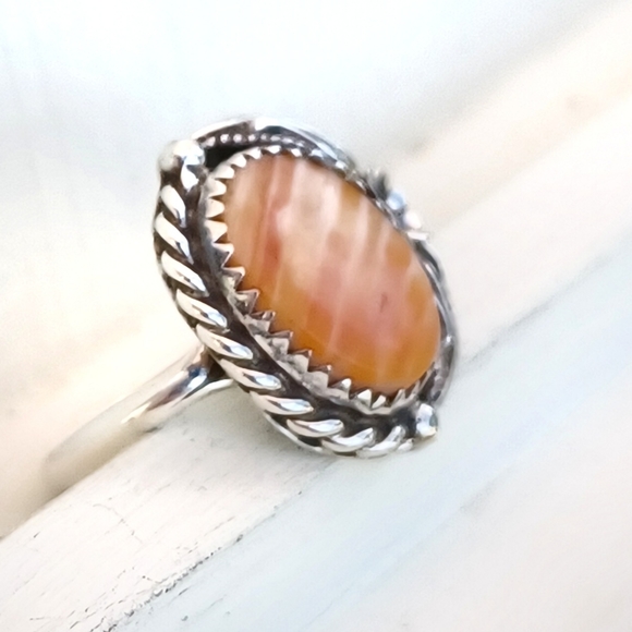Orange Tone Silver Ring - Picture 4 of 9